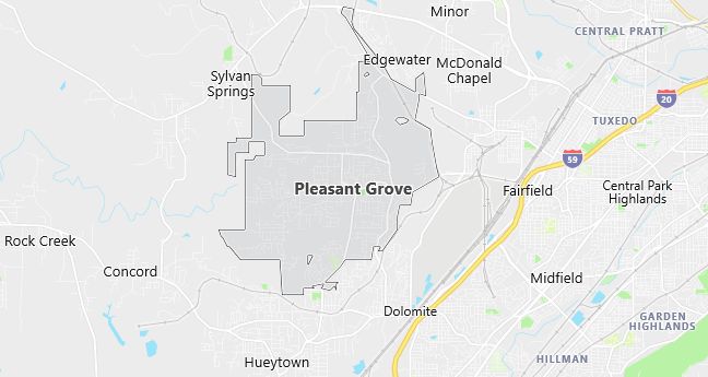 Map of Pleasant Grove, AL