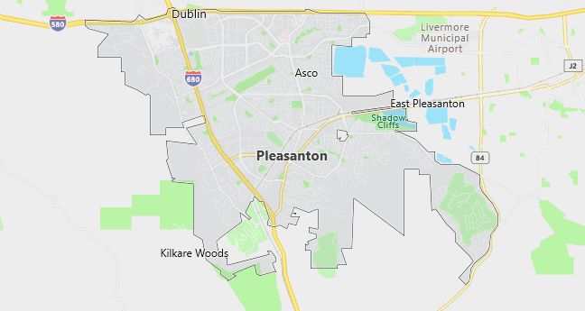 Map of Pleasanton, CA