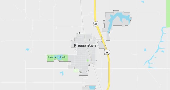 Map of Pleasanton, KS