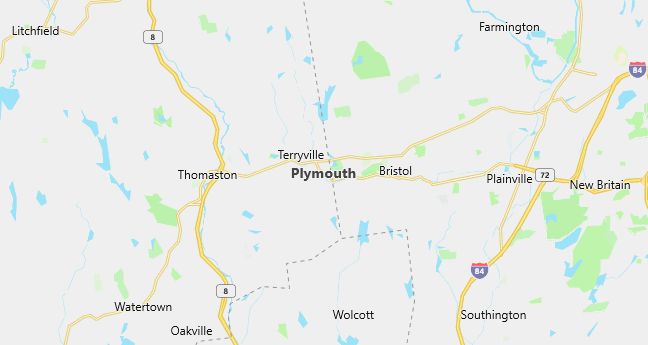 Map of Plymouth, CT