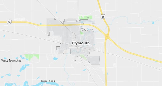 Map of Plymouth, IN