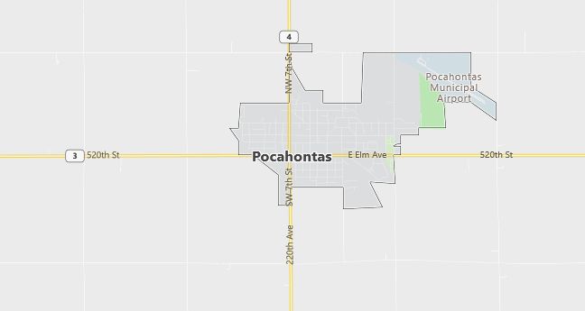 Map of Pocahontas, IA