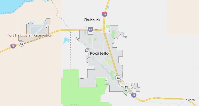 Map of Pocatello, ID