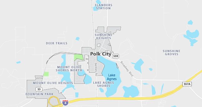 Map of Polk City, FL