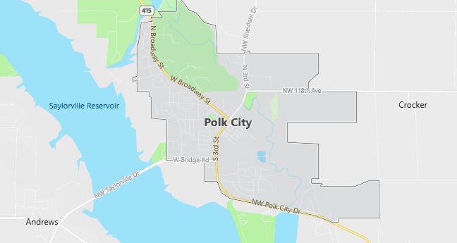 Map of Polk City, IA