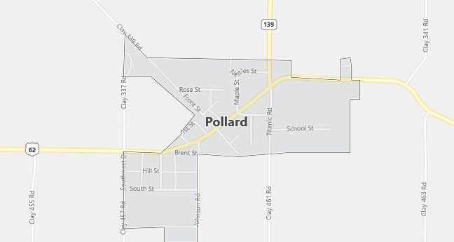 Map of Pollard, AR