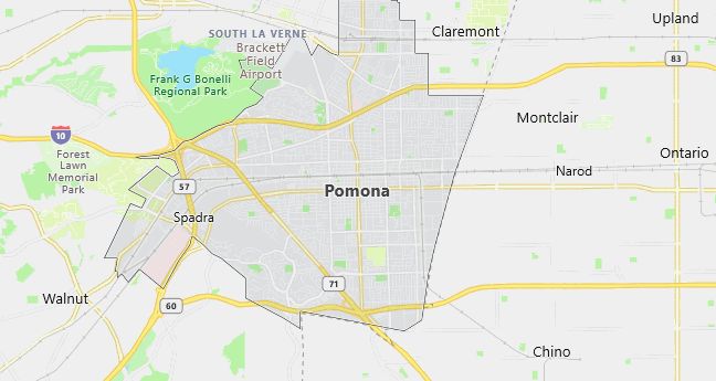 Map of Pomona, CA