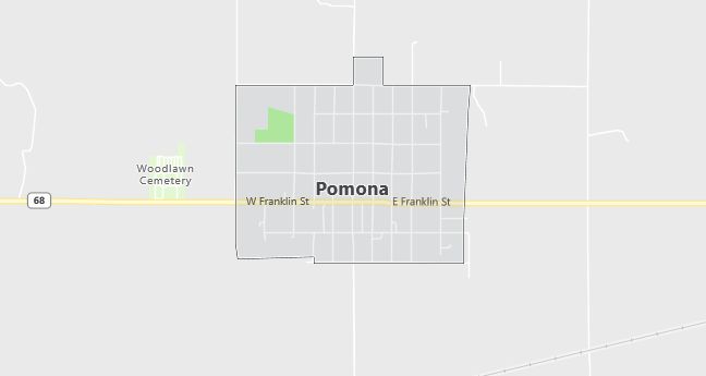 Map of Pomona, KS