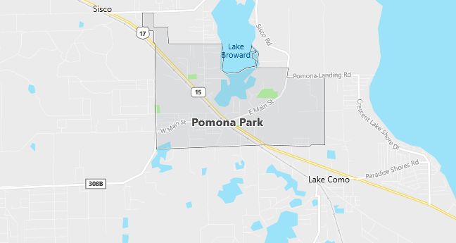 Map of Pomona Park, FL