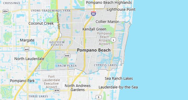 Map of Pompano Beach, FL