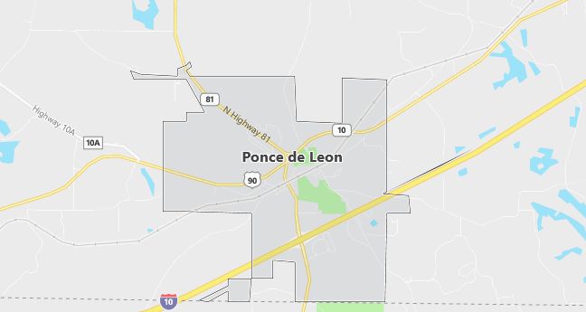 Map of Ponce De Leon, FL