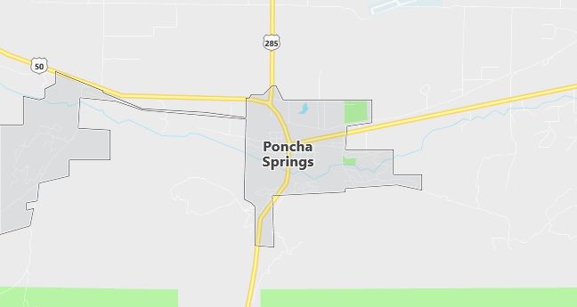 Map of Poncha Springs, CO