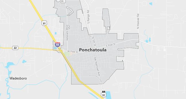 Map of Ponchatoula, LA