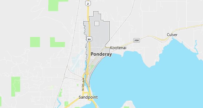 Map of Ponderay, ID