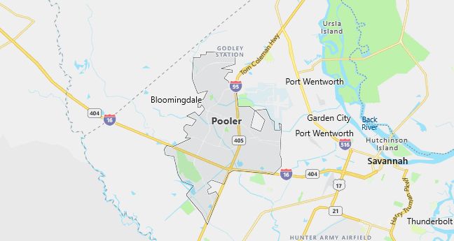 Map of Pooler, GA