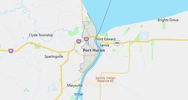 Map of Port Huron, MI