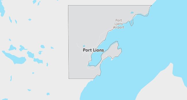 Map of Port Lions, AK