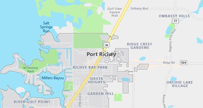 Map of Port Richey, FL