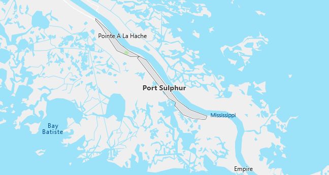 Map of Port Sulphur, LA