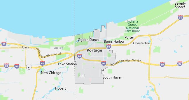 Map of Portage, IN