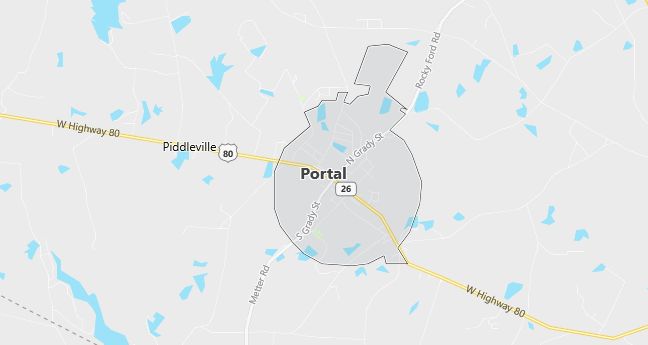 Map of Portal, GA