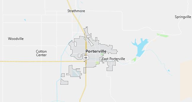 Map of Porterville, CA