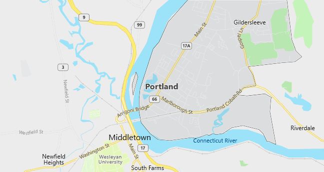 Map of Portland, CT