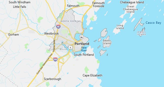 Map of Portland, ME