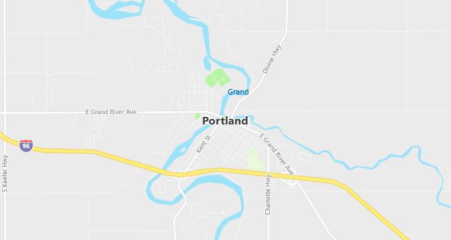 Map of Portland, MI