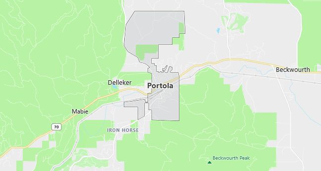 Map of Portola, CA