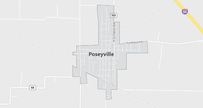 Map of Poseyville, IN