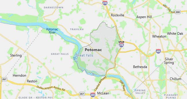 Map of Potomac, MD