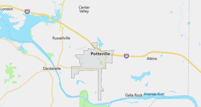 Map of Pottsville, AR