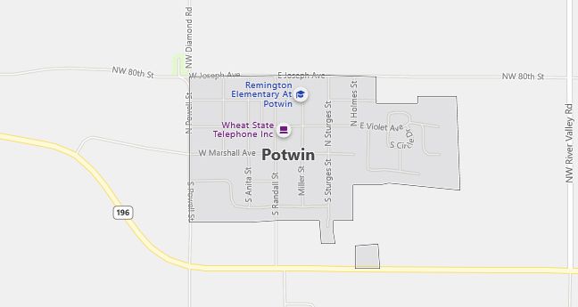 Map of Potwin, KS