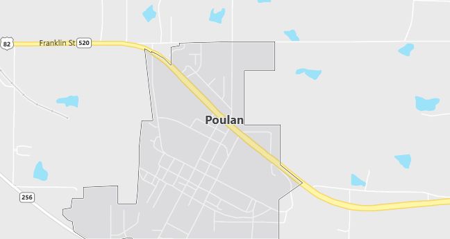 Map of Poulan, GA