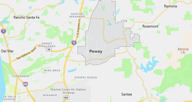 Map of Poway, CA