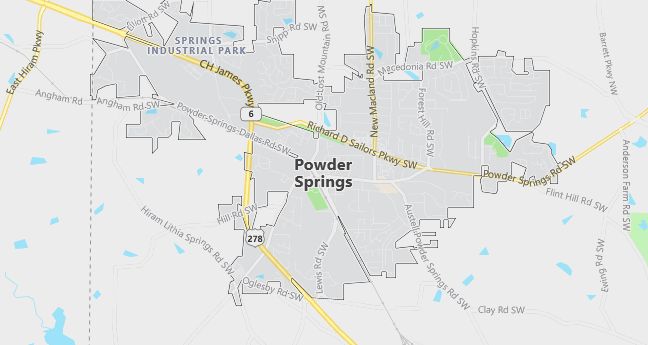 Map of Powder Springs, GA