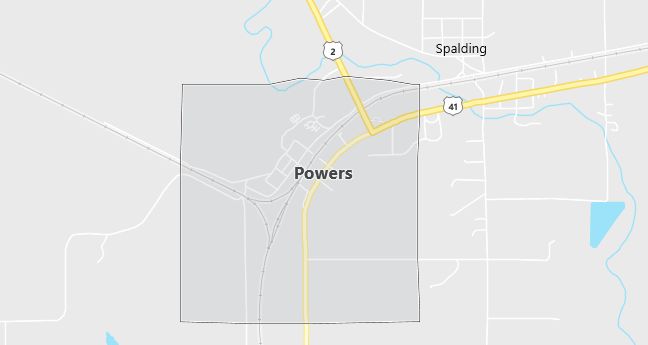 Map of Powers, MI