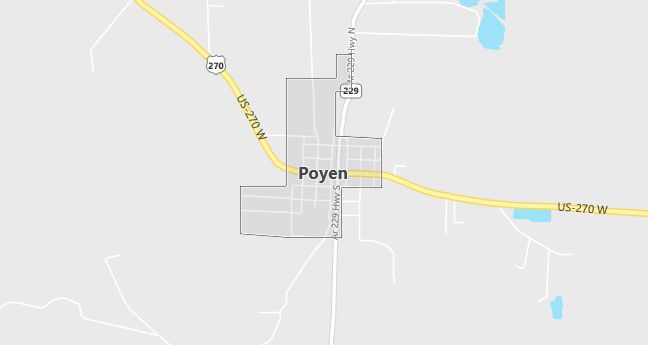 Map of Poyen, AR