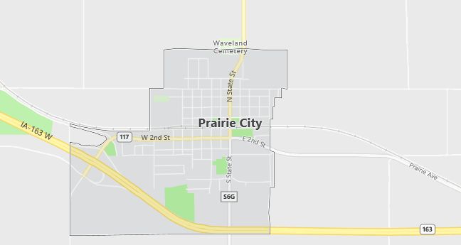 Map of Prairie City, IA