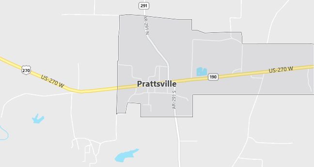 Map of Prattsville, AR