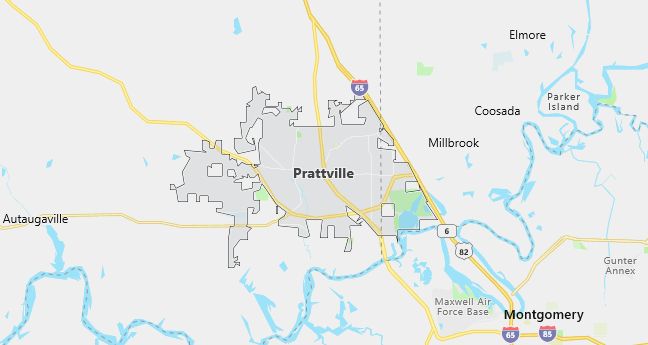 Map of Prattville, AL