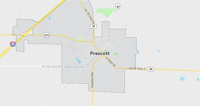 Map of Prescott, AR