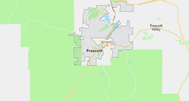 Map of Prescott, AZ