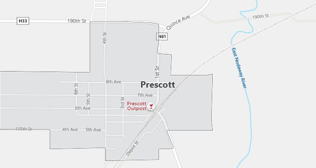 Map of Prescott, IA