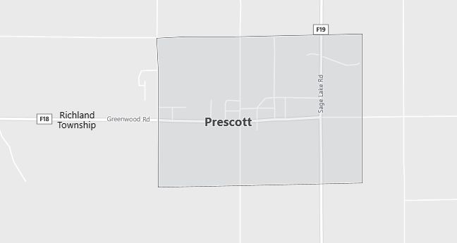 Map of Prescott, MI