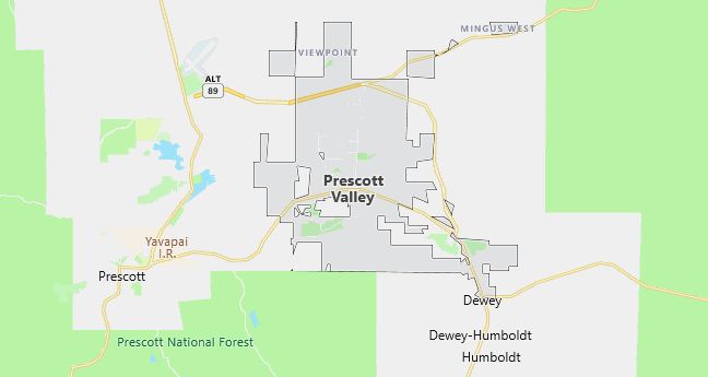 Map of Prescott Valley, AZ