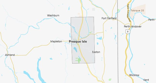 Map of Presque Isle, ME