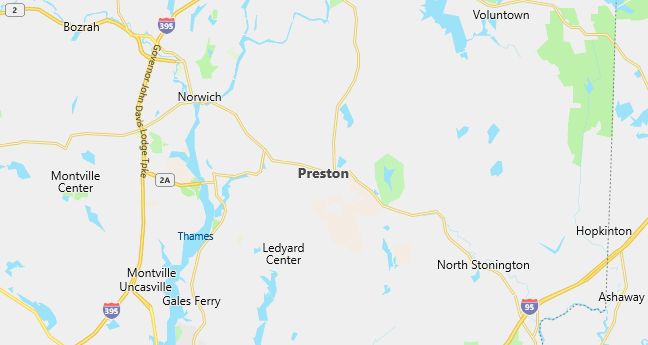 Map of Preston, CT