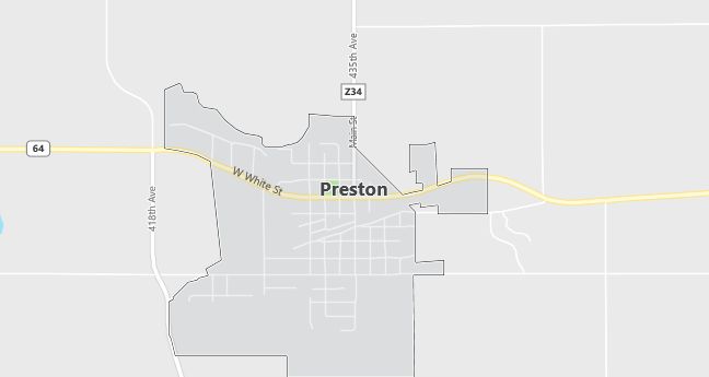 Map of Preston, IA